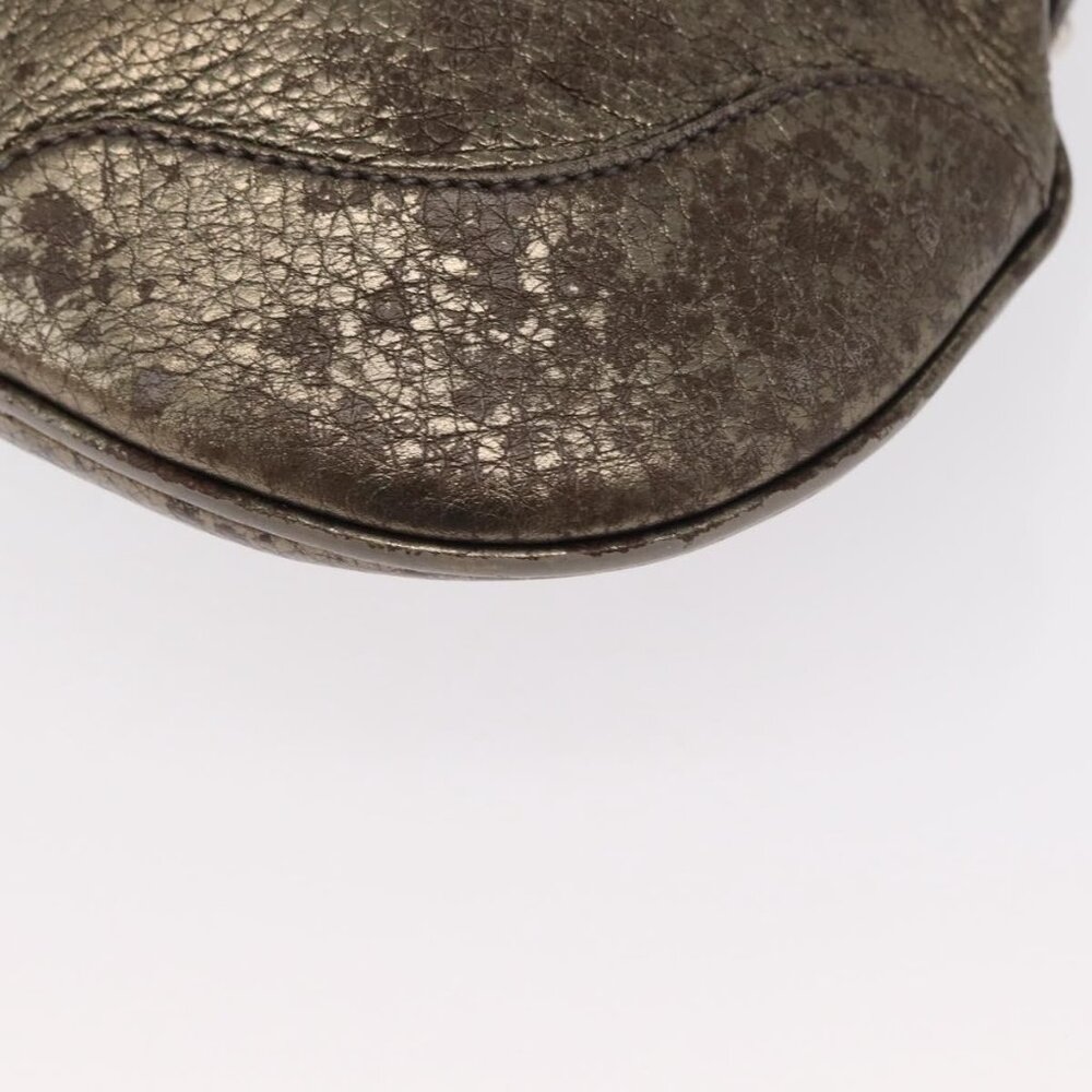 Authentic PRADA Shoulder Bag Leather Bronze Silver - Picture 16 of 16